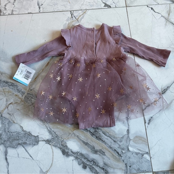 Little Me Violet Dress with Gold Accents - Picture 3 of 3